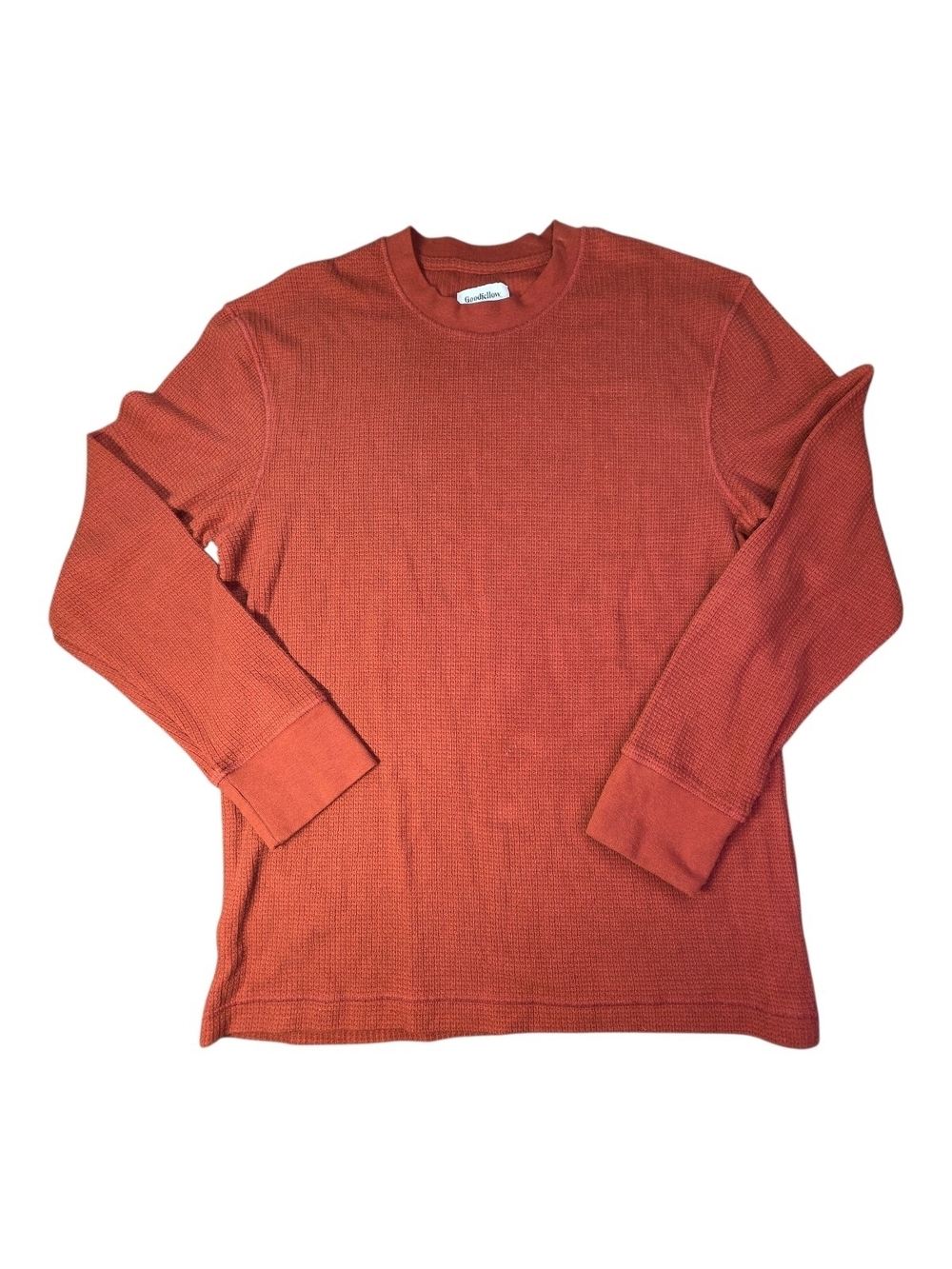Goodfellow & Co Men’s M Rust Waffle Knit Thermal Long Sleeve Crewneck Shirt